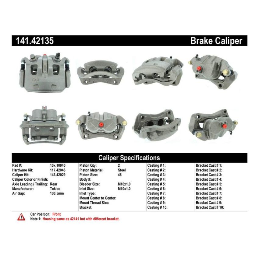 CENTRIC PARTS 141.42135 Centric Semi-Loaded Brake Caliper