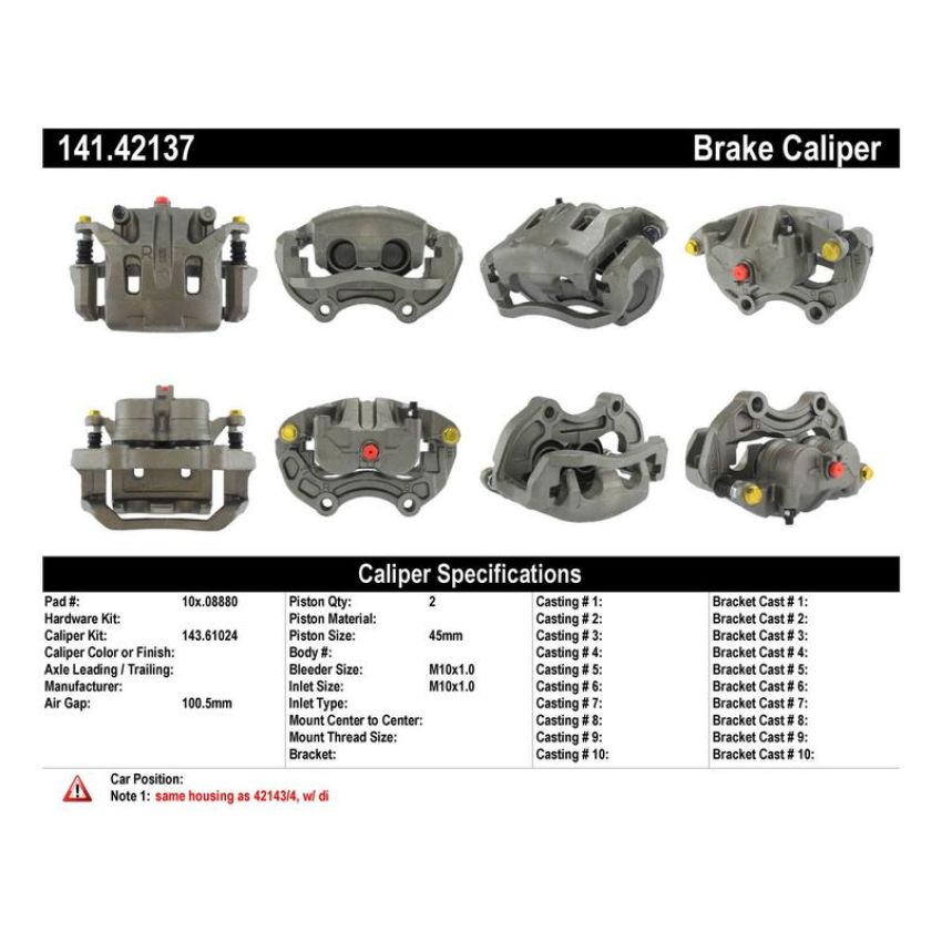 CENTRIC PARTS 141.42137 Centric Semi-Loaded Brake Caliper
