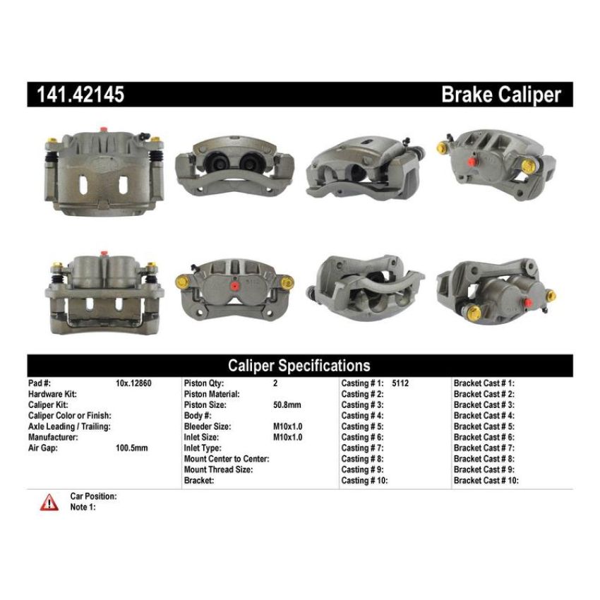 CENTRIC PARTS 141.42145 Centric Semi-Loaded Brake Caliper with New Phenolic Pistons