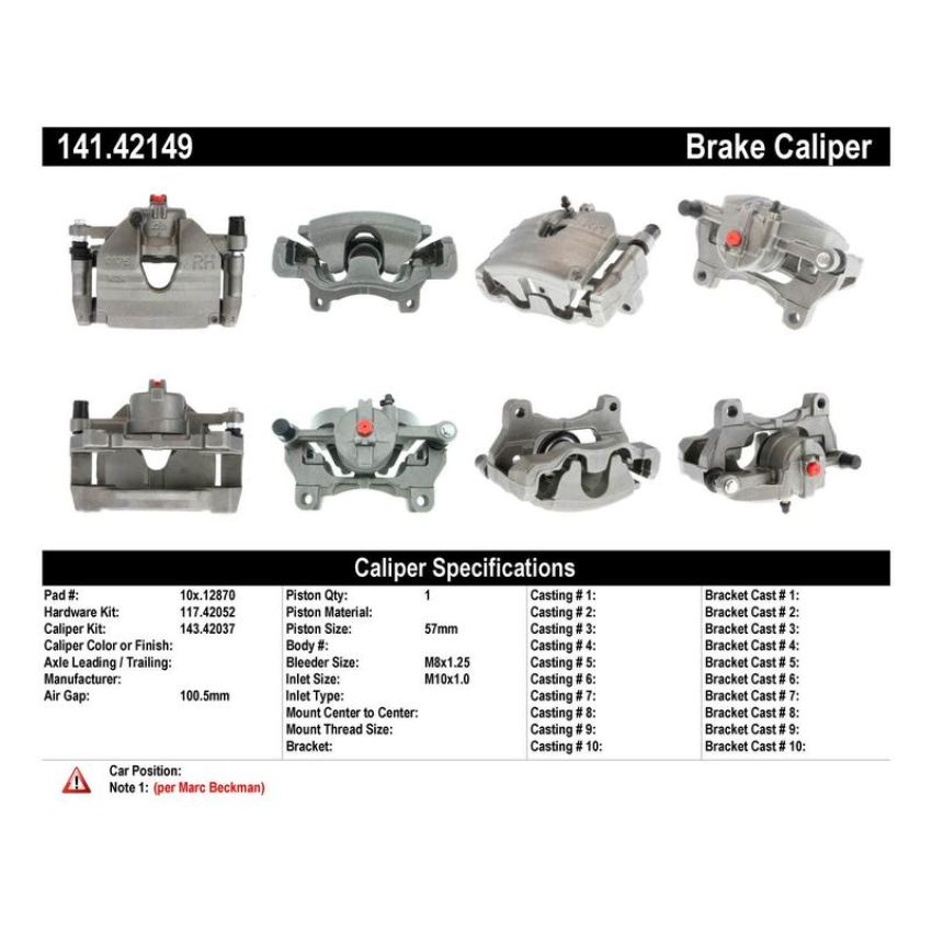 CENTRIC PARTS 141.42149 Centric Semi-Loaded Brake Caliper