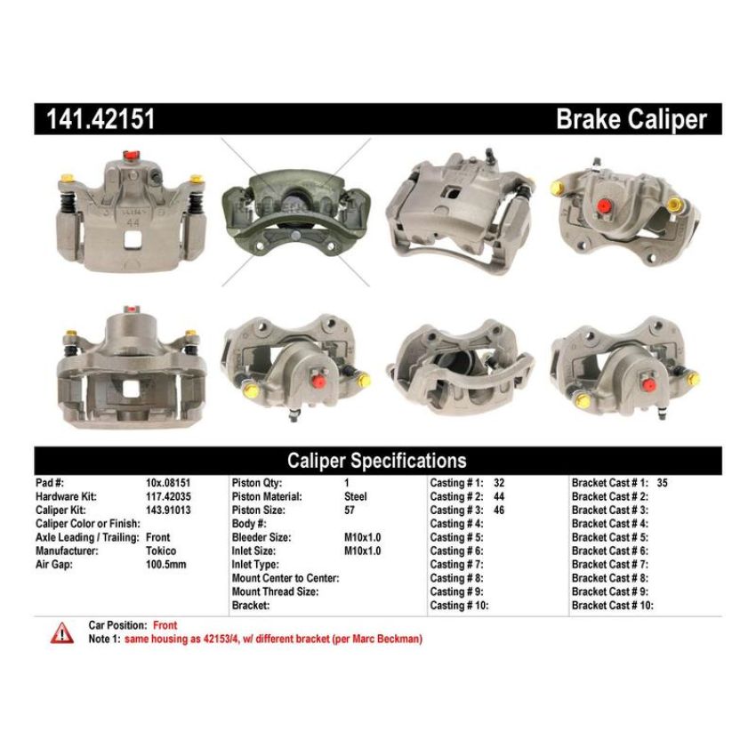 CENTRIC PARTS 141.42151 Centric Semi-Loaded Brake Caliper