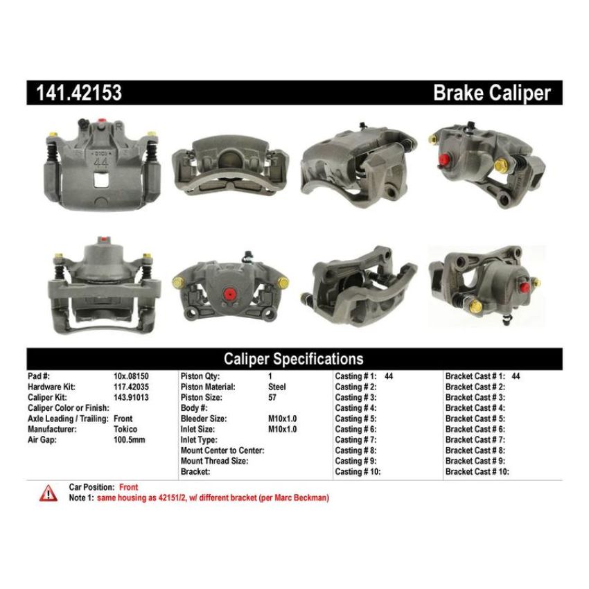 CENTRIC PARTS 141.42153 Centric Semi-Loaded Brake Caliper