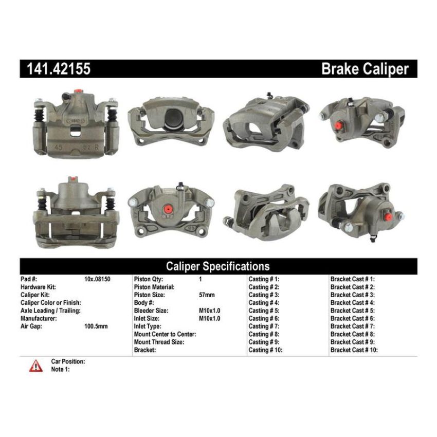 CENTRIC PARTS 141.42155 Centric Semi-Loaded Brake Caliper