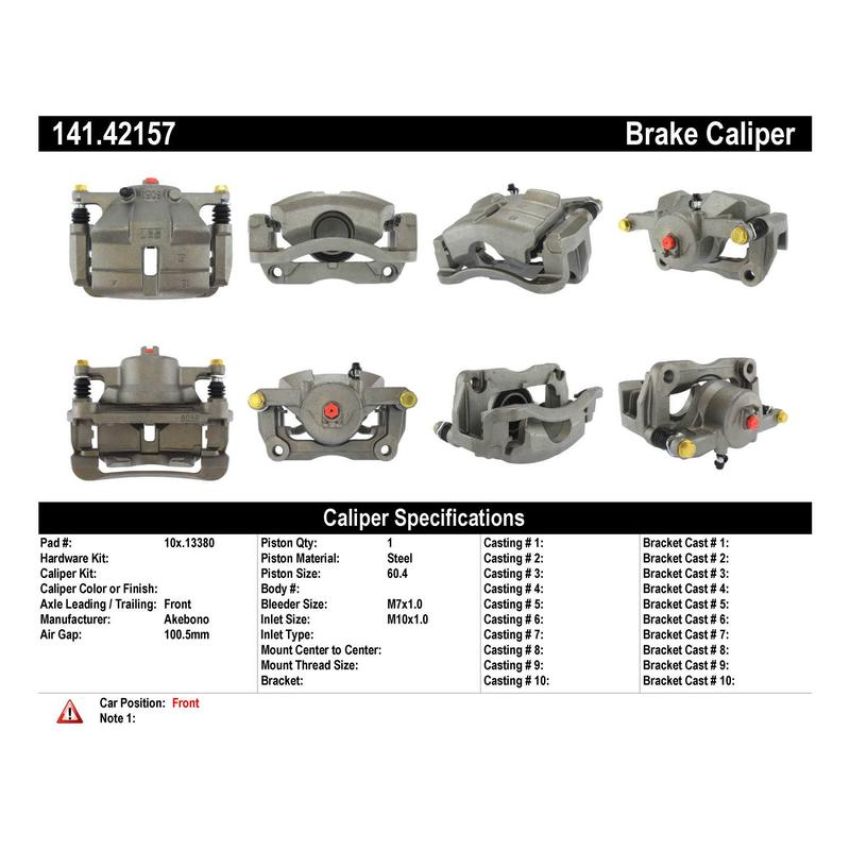 CENTRIC PARTS 141.42157 Centric Semi-Loaded Brake Caliper