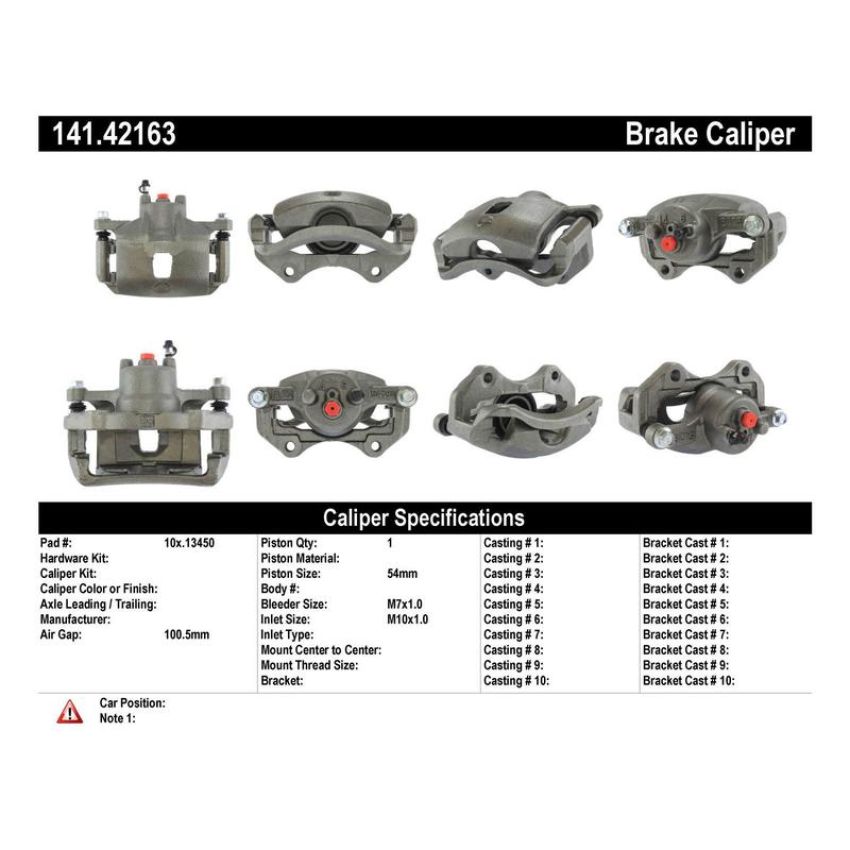 CENTRIC PARTS 141.42163 Centric Semi-Loaded Brake Caliper