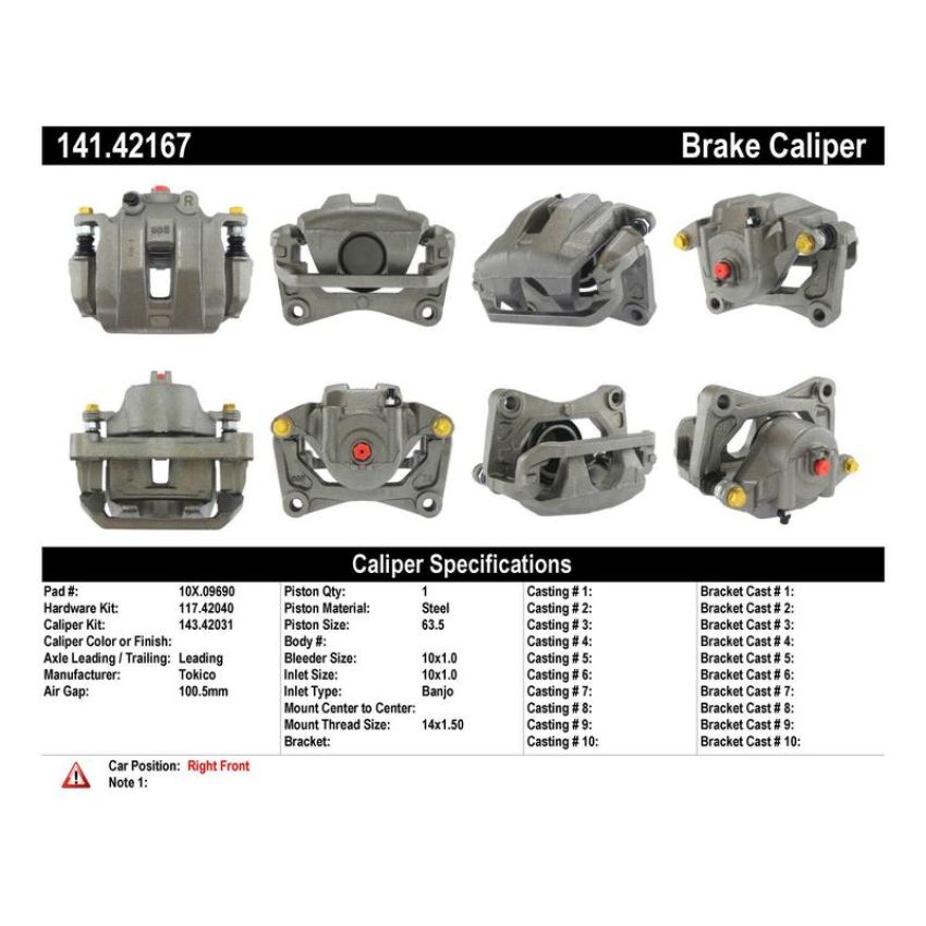 CENTRIC PARTS 141.42167 Centric Semi-Loaded Brake Caliper