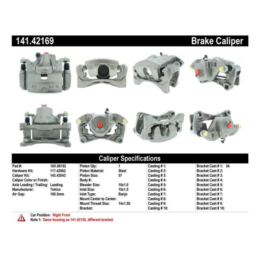 CENTRIC PARTS 141.42169 Centric Semi-Loaded Brake Caliper