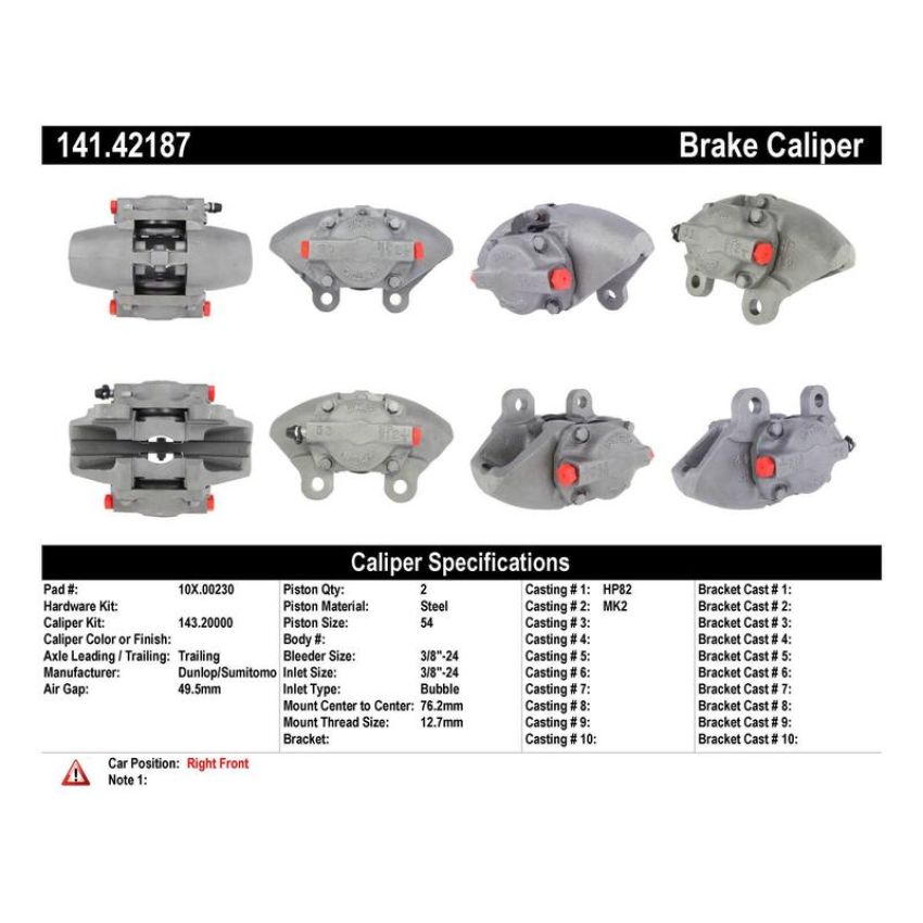 CENTRIC PARTS 141.42187 Centric Semi-Loaded Brake Caliper