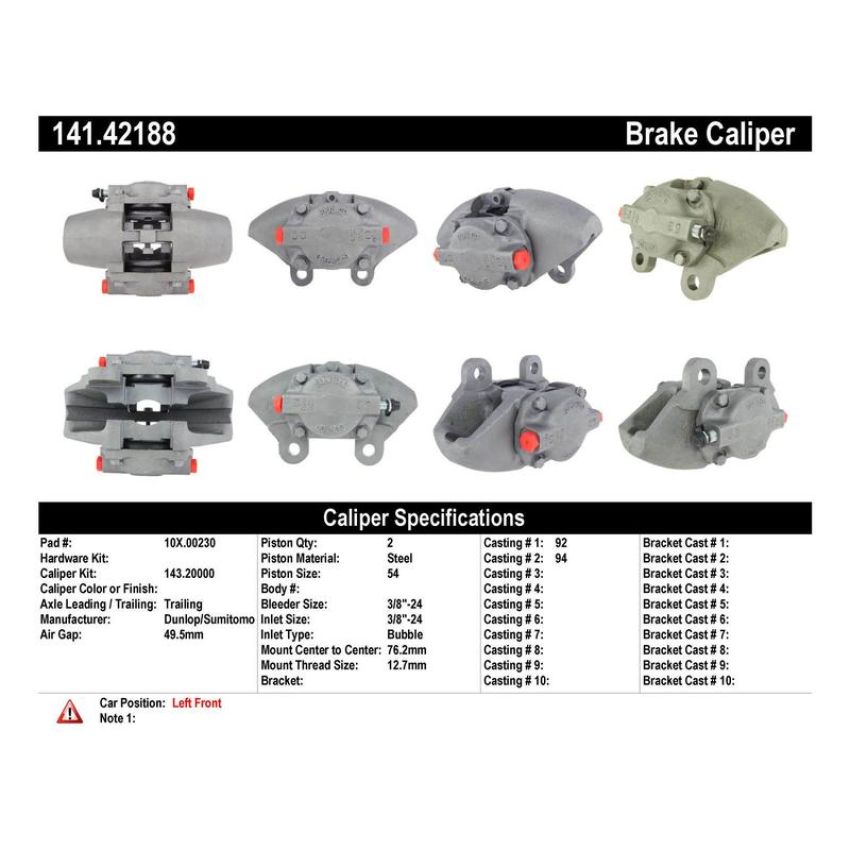 CENTRIC PARTS 141.42188 Centric Semi-Loaded Brake Caliper