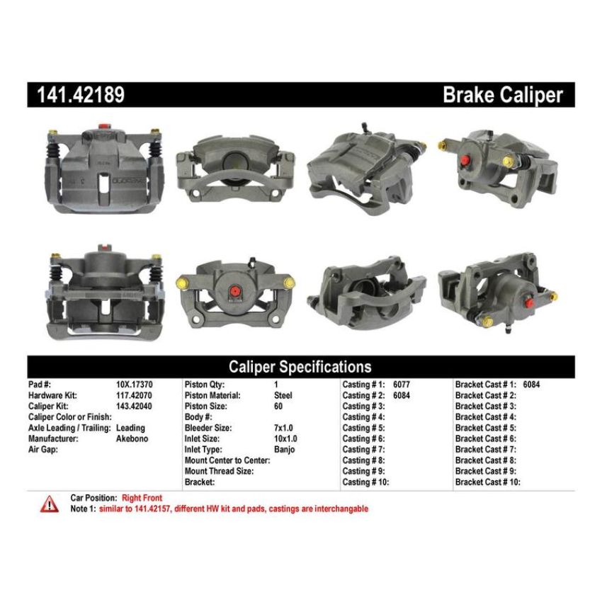 CENTRIC PARTS 141.42189 Centric Semi-Loaded Brake Caliper
