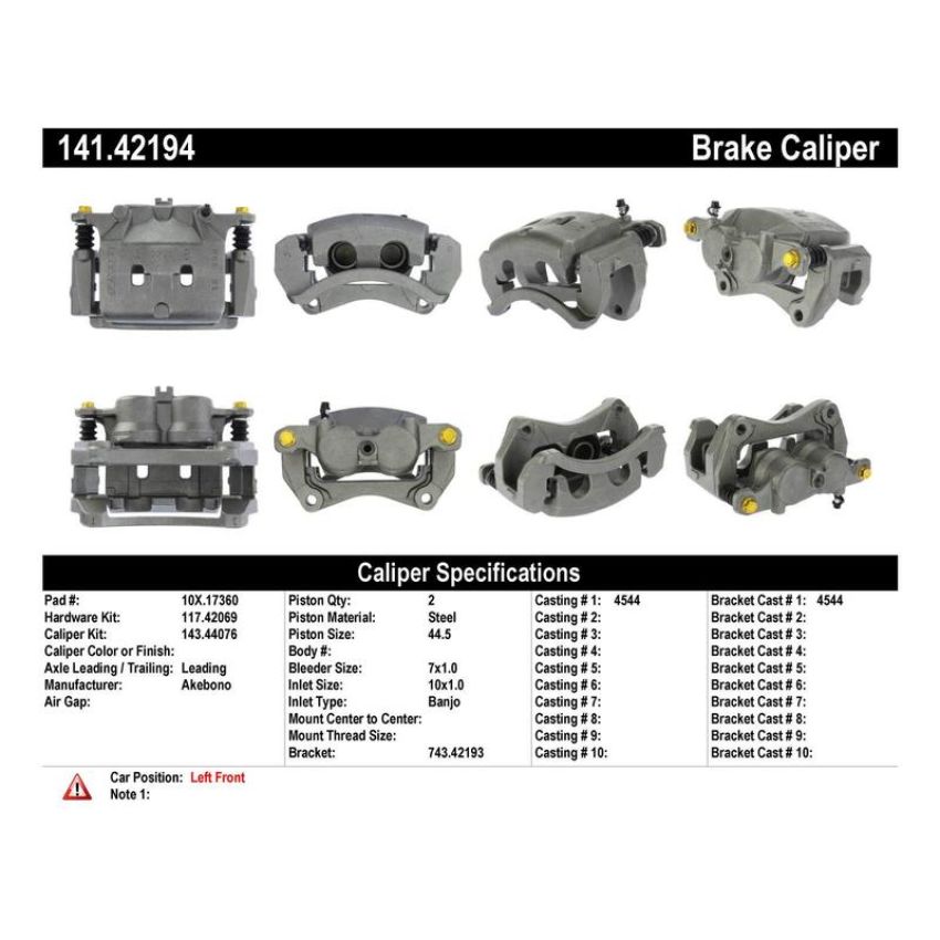 CENTRIC PARTS 141.42194 Centric Semi-Loaded Brake Caliper