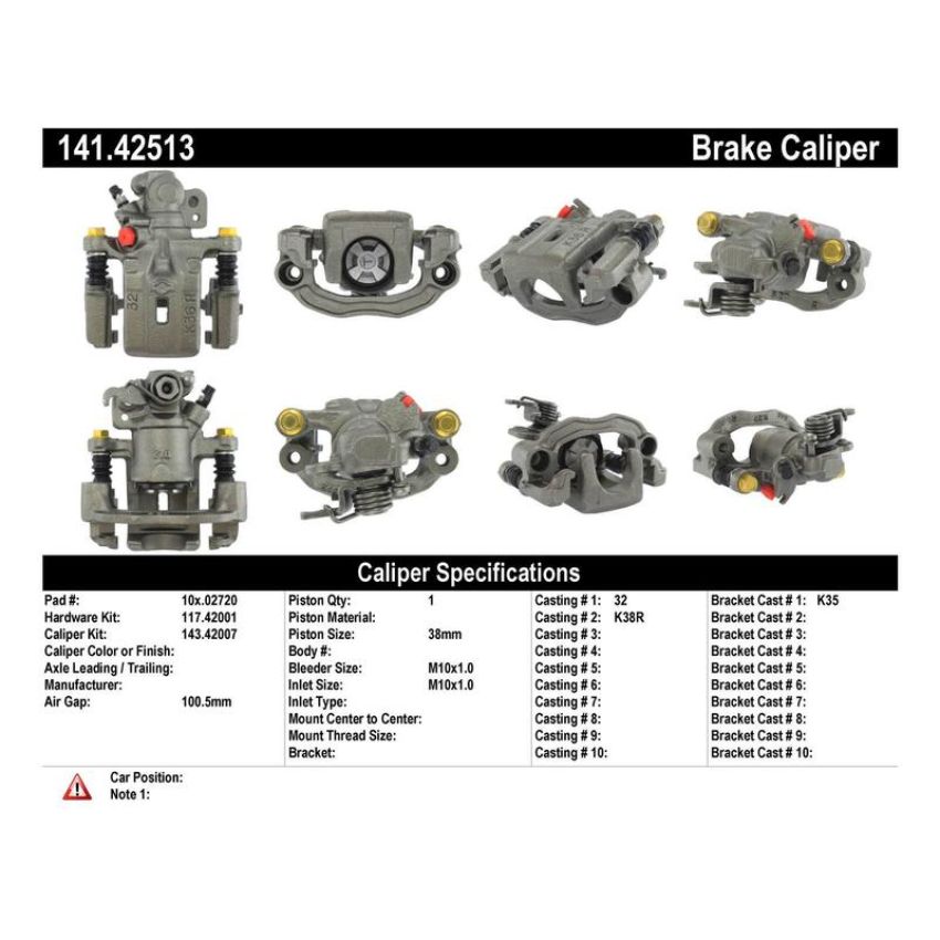 CENTRIC PARTS 141.42513 Centric Semi-Loaded Brake Caliper
