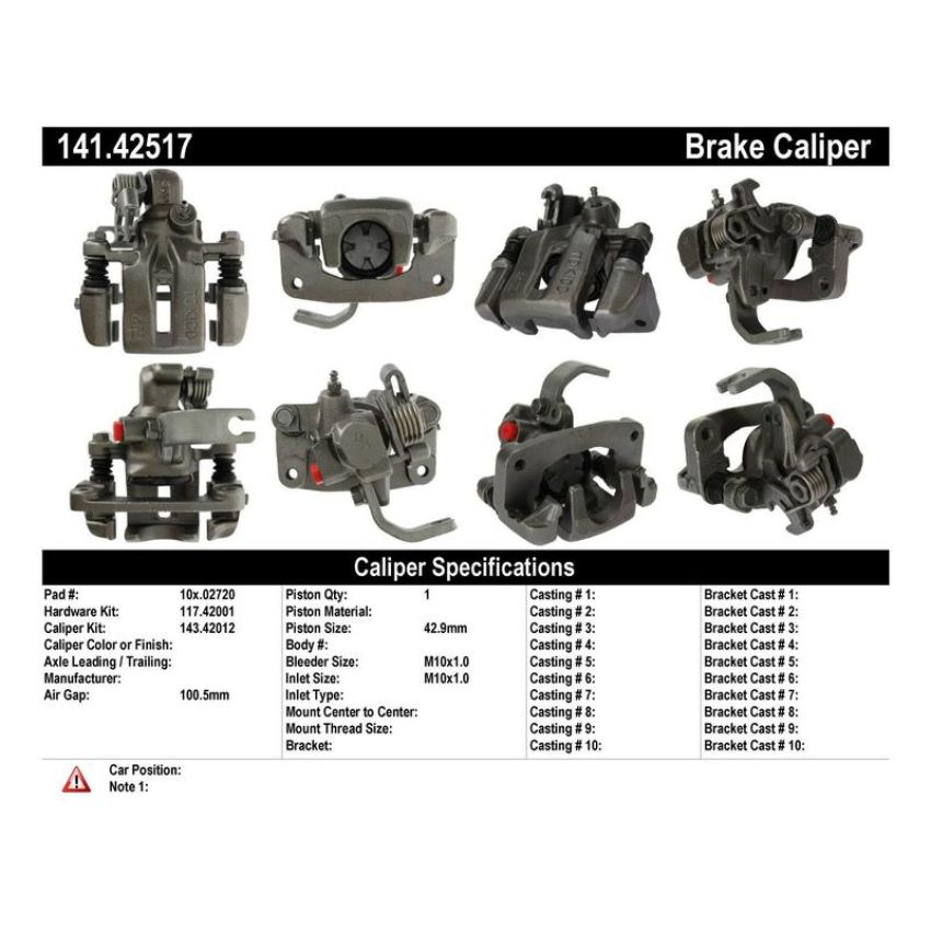 CENTRIC PARTS 141.42517 Centric Semi-Loaded Brake Caliper