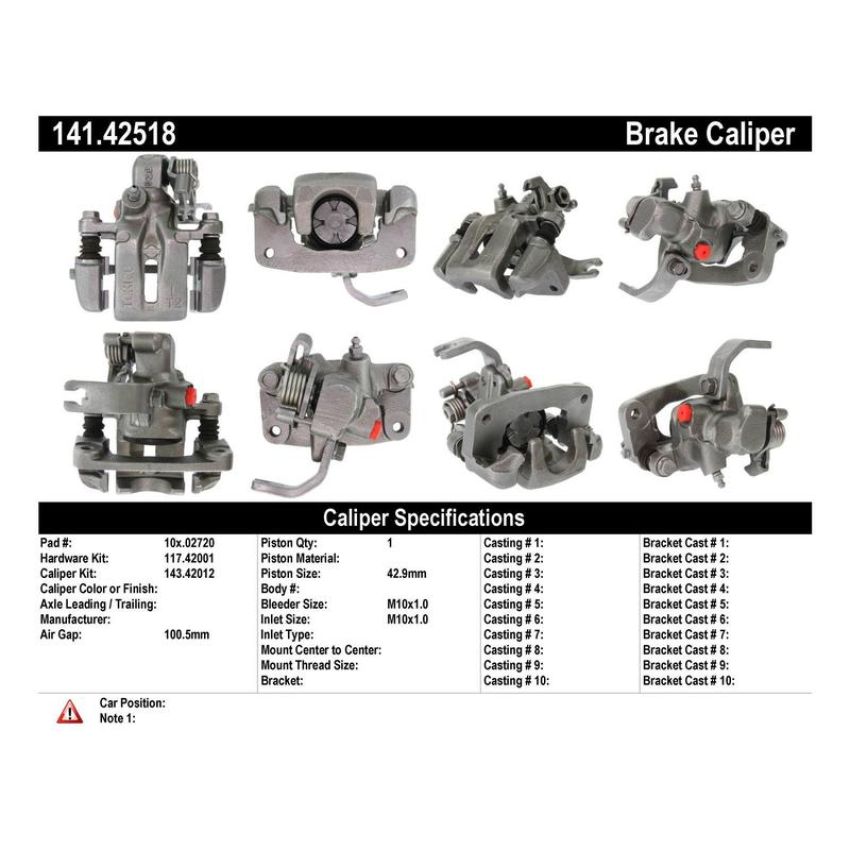 CENTRIC PARTS 141.42518 Centric Semi-Loaded Brake Caliper