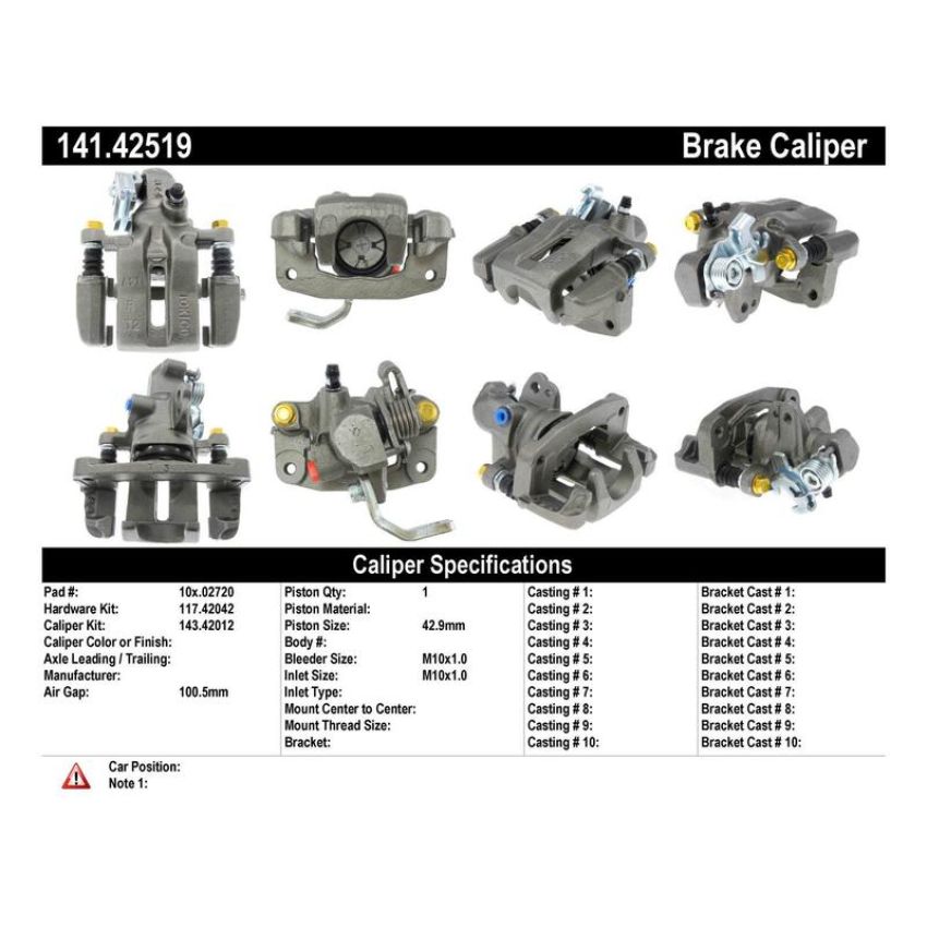 CENTRIC PARTS 141.42519 Centric Semi-Loaded Brake Caliper