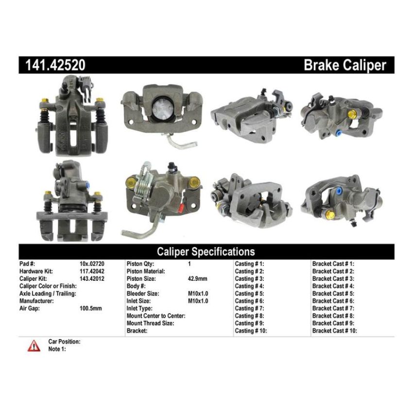 CENTRIC PARTS 141.42520 Centric Semi-Loaded Brake Caliper