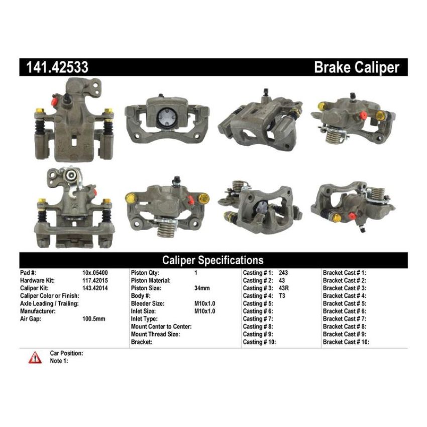 CENTRIC PARTS 141.42533 Centric Semi-Loaded Brake Caliper
