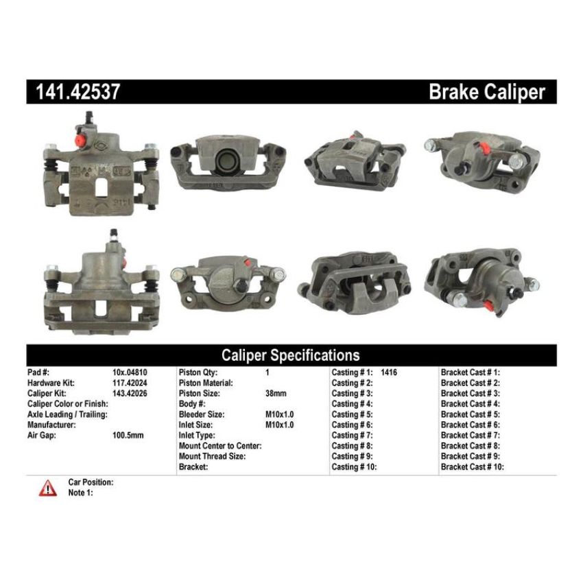 CENTRIC PARTS 141.42537 Centric Semi-Loaded Brake Caliper