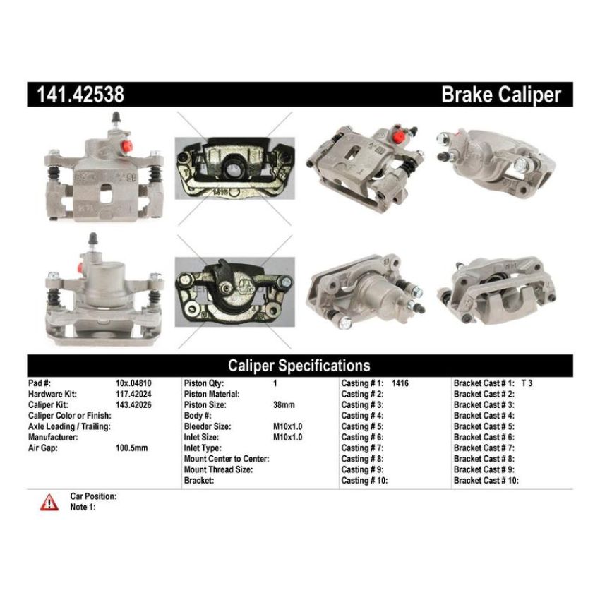 CENTRIC PARTS 141.42538 Centric Semi-Loaded Brake Caliper