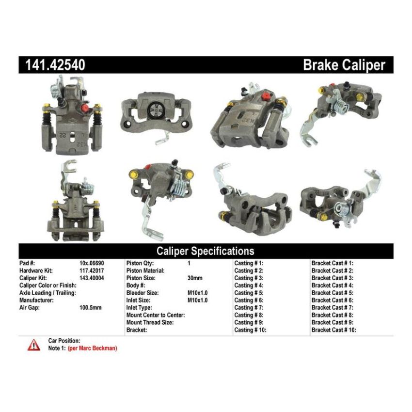 CENTRIC PARTS 141.42540 Centric Semi-Loaded Brake Caliper