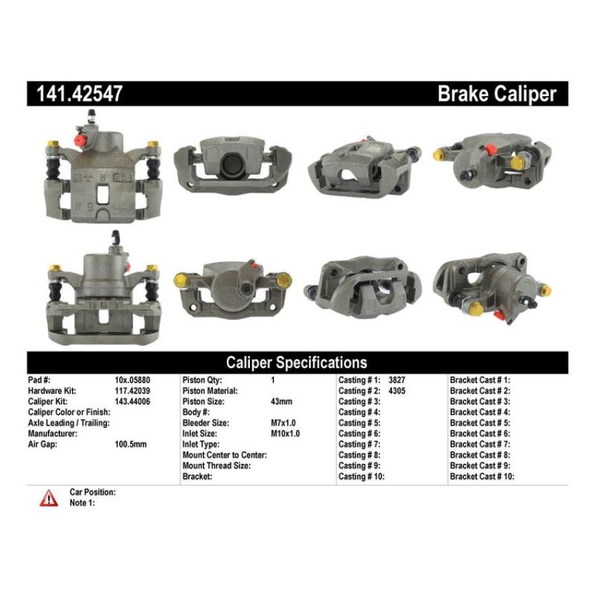 CENTRIC PARTS 141.42547 Centric Semi-Loaded Brake Caliper