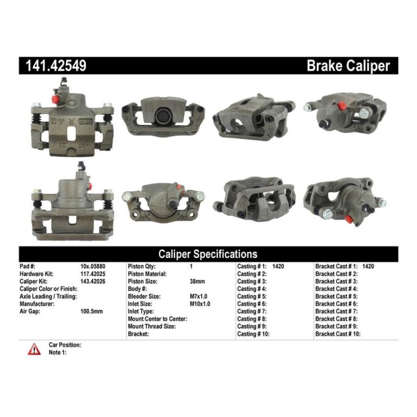 CENTRIC PARTS 141.42549 Centric Semi-Loaded Brake Caliper