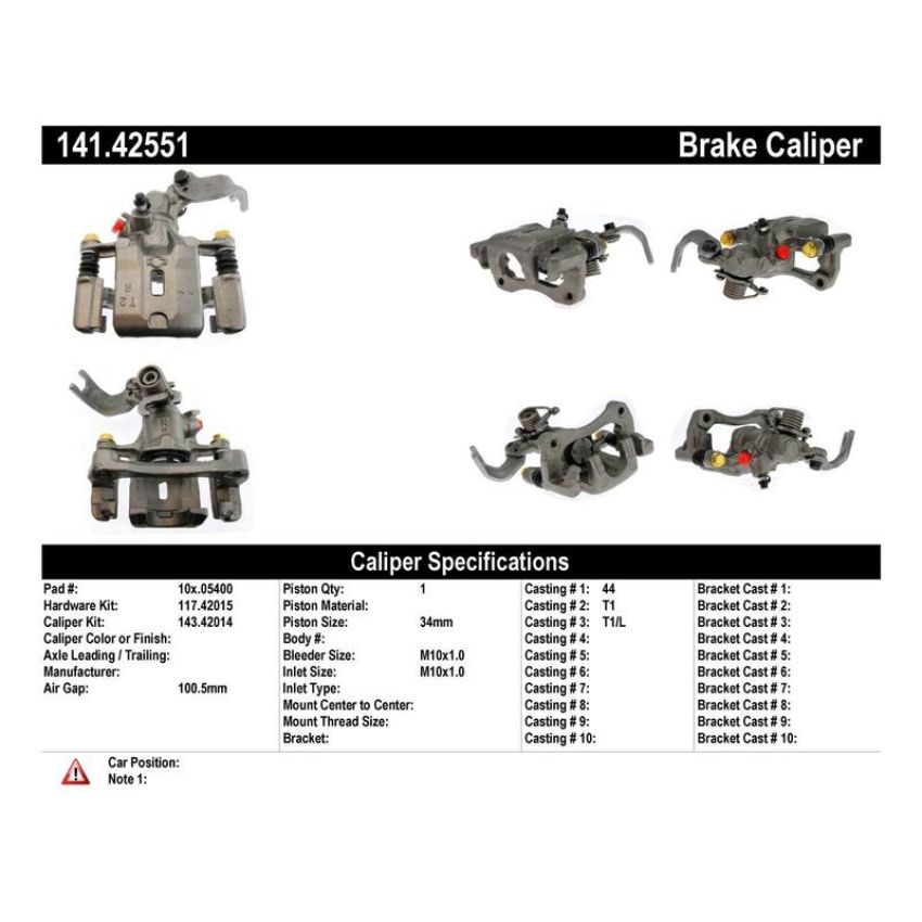 CENTRIC PARTS 141.42551 Centric Semi-Loaded Brake Caliper