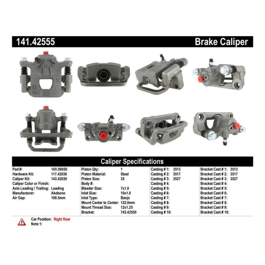 CENTRIC PARTS 141.42555 Centric Semi-Loaded Brake Caliper