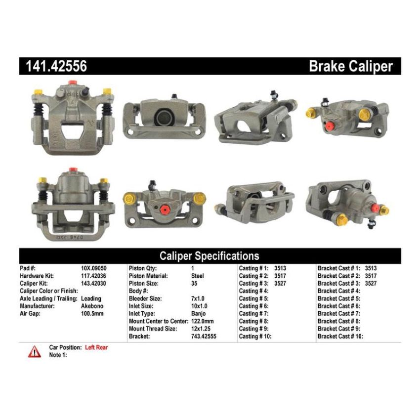 CENTRIC PARTS 141.42556 Centric Semi-Loaded Brake Caliper