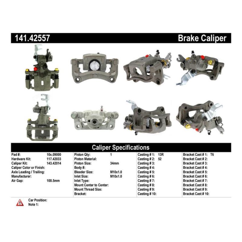 CENTRIC PARTS 141.42557 Centric Semi-Loaded Brake Caliper