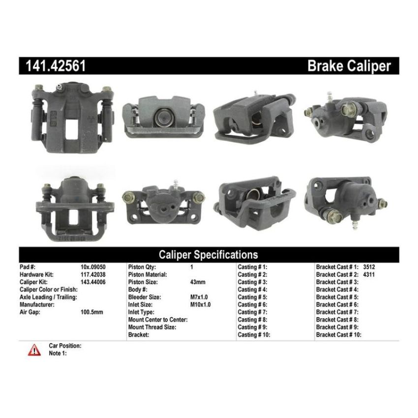 CENTRIC PARTS 141.42561 Centric Semi-Loaded Brake Caliper