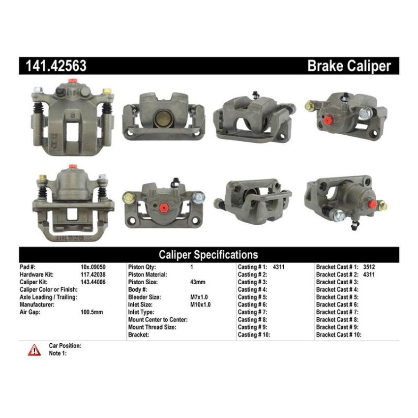 CENTRIC PARTS 141.42563 Centric Semi-Loaded Brake Caliper