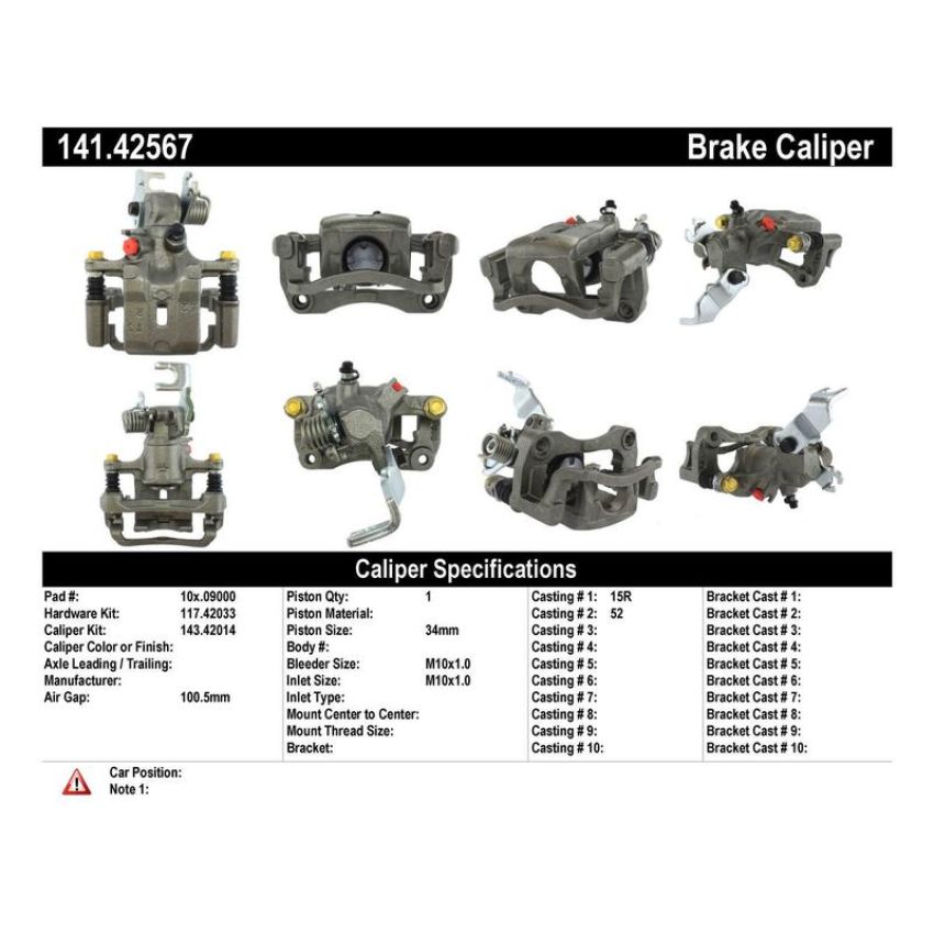 CENTRIC PARTS 141.42567 Centric Semi-Loaded Brake Caliper