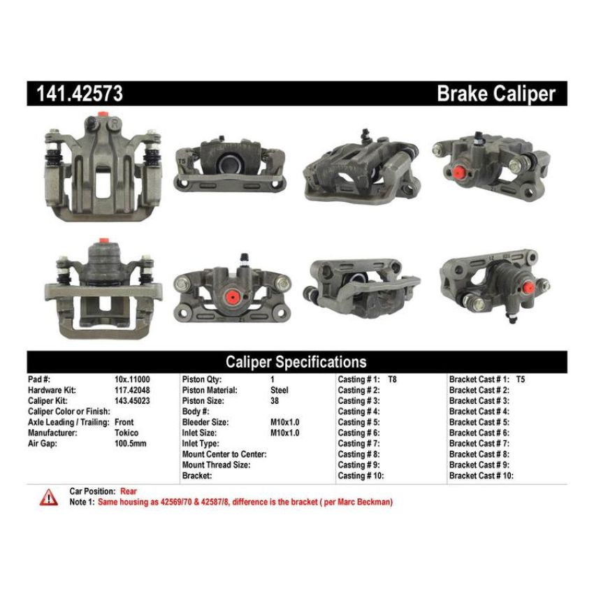 CENTRIC PARTS 141.42573 Centric Semi-Loaded Brake Caliper