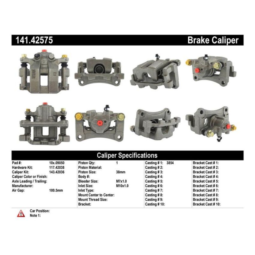 CENTRIC PARTS 141.42575 Centric Semi-Loaded Brake Caliper