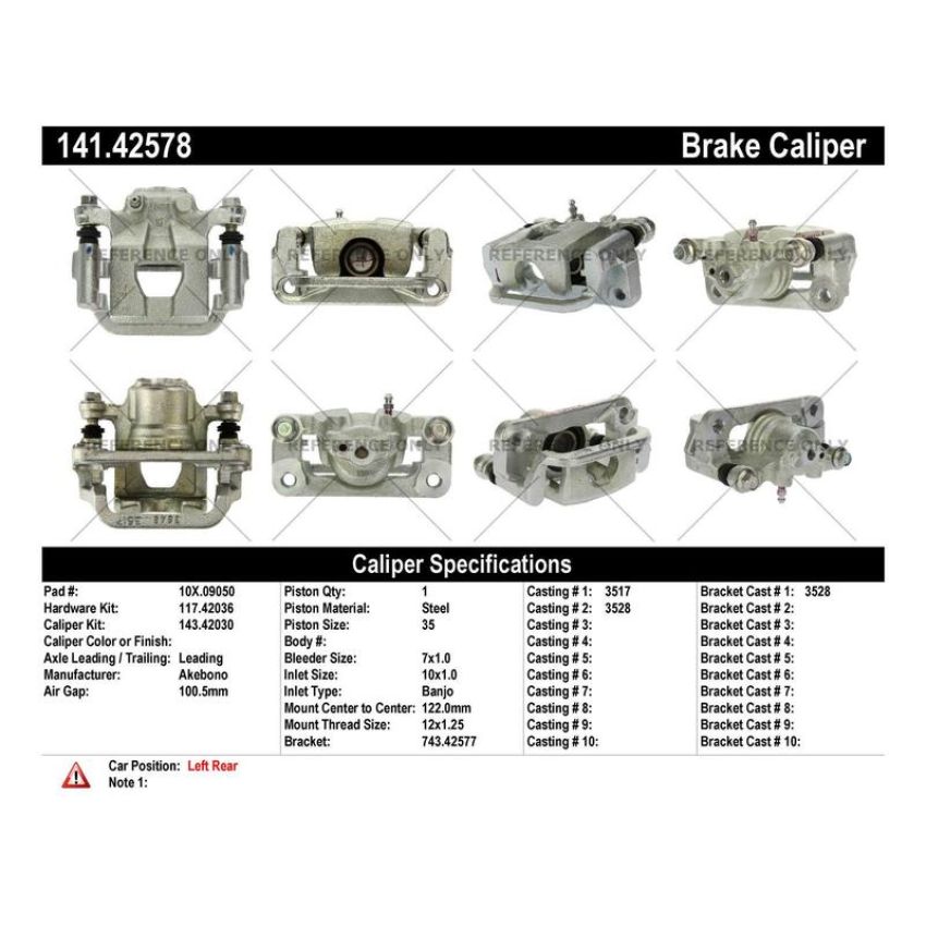 CENTRIC PARTS 141.42578 Centric Semi-Loaded Brake Caliper