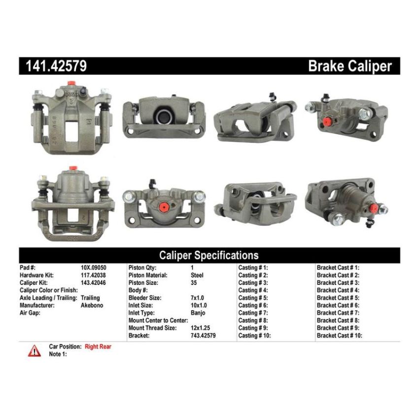 CENTRIC PARTS 141.42579 Centric Semi-Loaded Brake Caliper