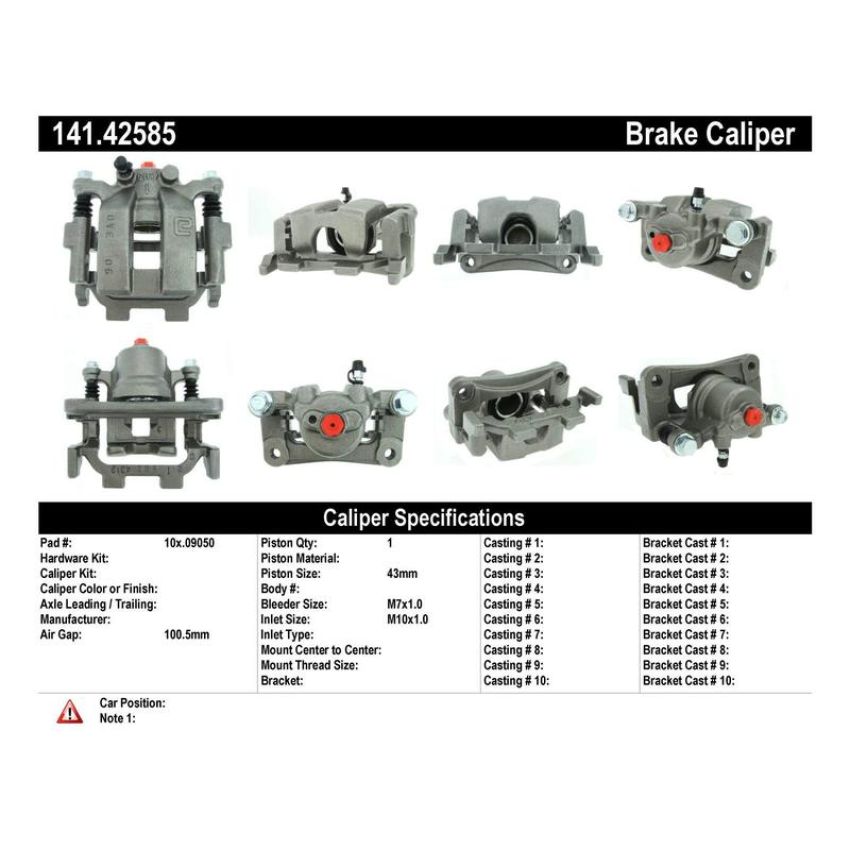 CENTRIC PARTS 141.42585 Centric Semi-Loaded Brake Caliper