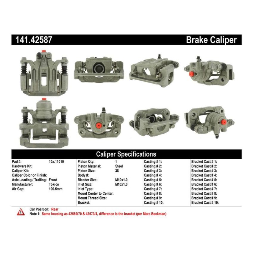 CENTRIC PARTS 141.42587 Centric Semi-Loaded Brake Caliper