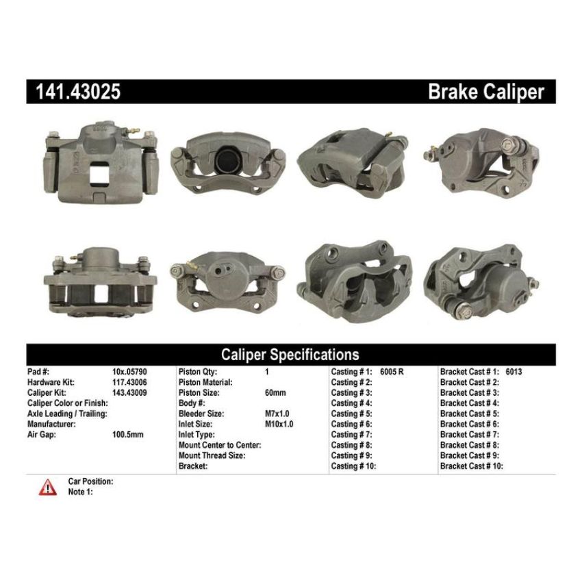 CENTRIC PARTS 141.43025 Centric Semi-Loaded Brake Caliper