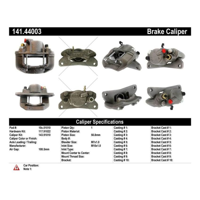 CENTRIC PARTS 141.44003 Centric Semi-Loaded Brake Caliper
