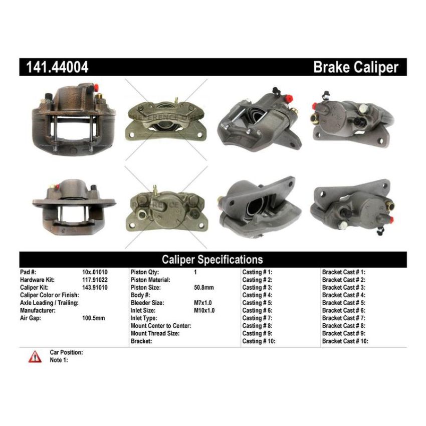 CENTRIC PARTS 141.44004 Centric Semi-Loaded Brake Caliper