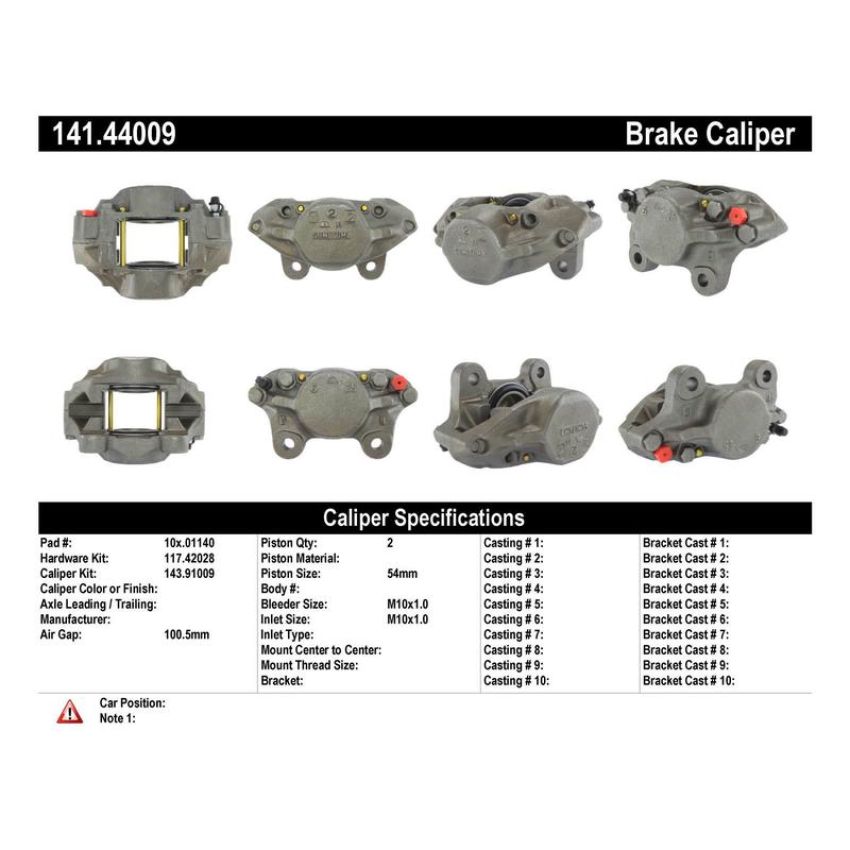 CENTRIC PARTS 141.44009 Centric Semi-Loaded Brake Caliper