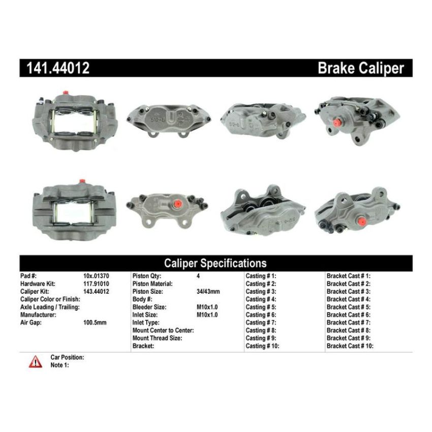 CENTRIC PARTS 141.44012 Centric Semi-Loaded Brake Caliper