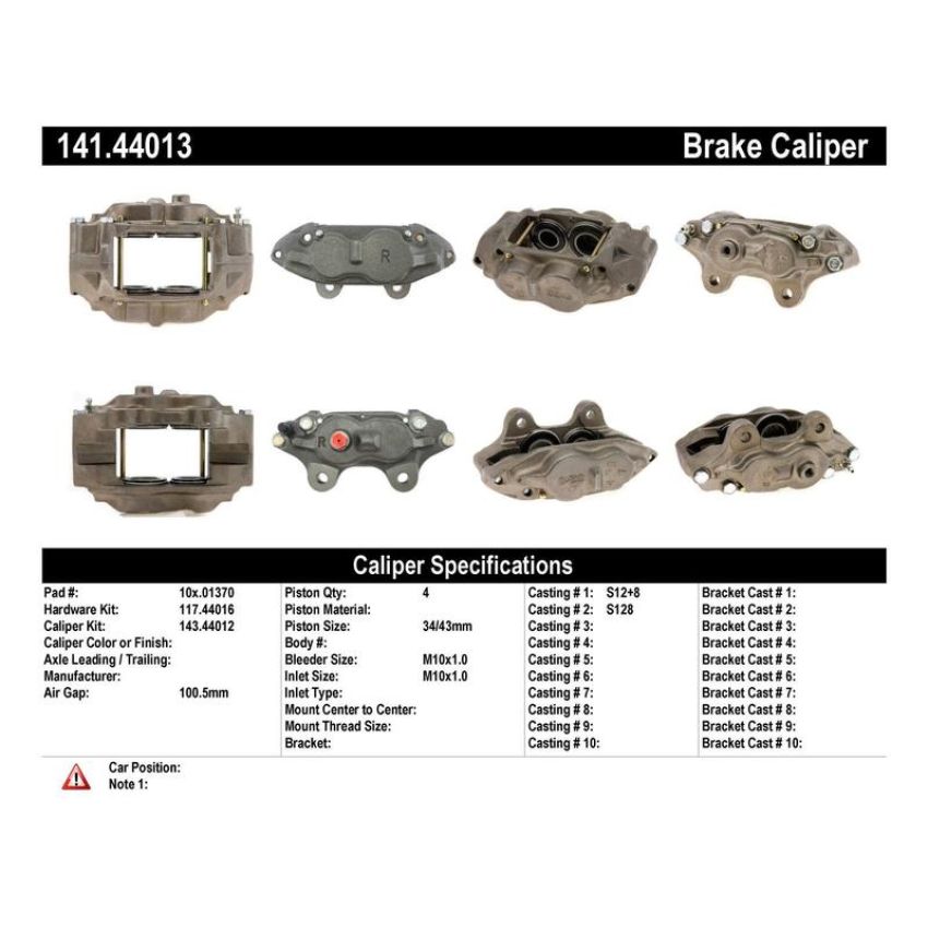 CENTRIC PARTS 141.44013 Centric Semi-Loaded Brake Caliper