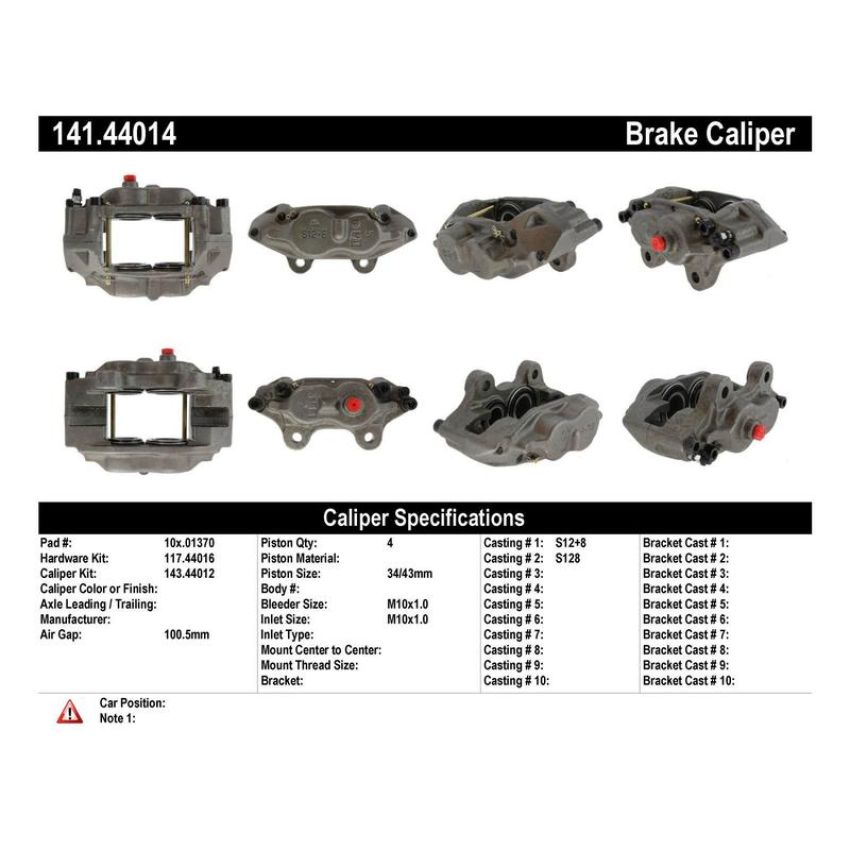 CENTRIC PARTS 141.44014 Centric Semi-Loaded Brake Caliper
