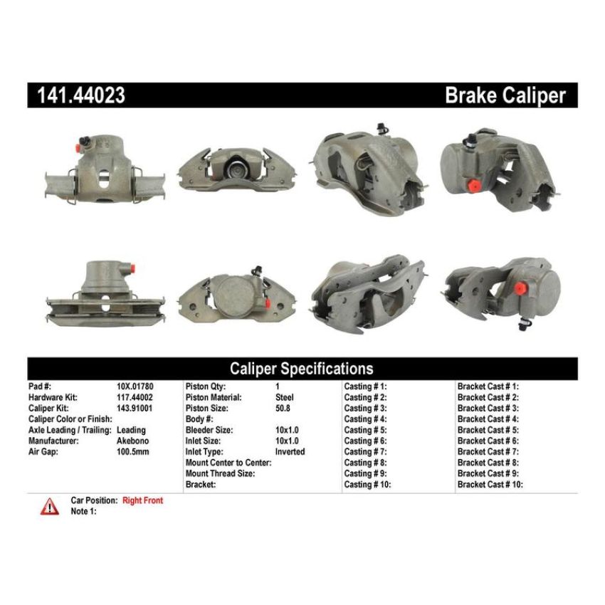 CENTRIC PARTS 141.44023 Centric Semi-Loaded Brake Caliper