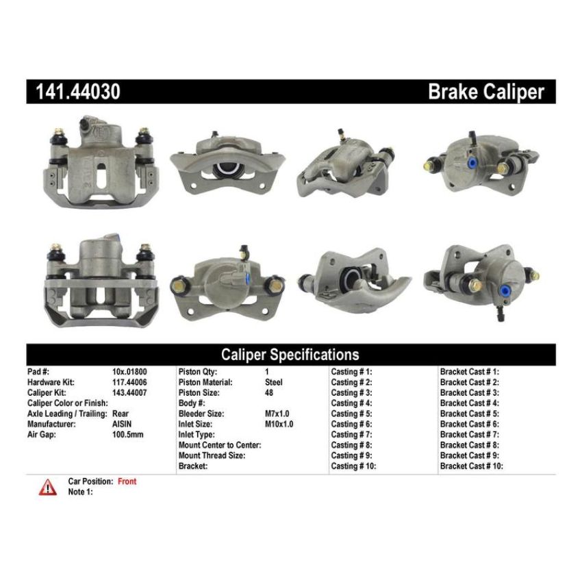CENTRIC PARTS 141.44030 Centric Semi-Loaded Brake Caliper