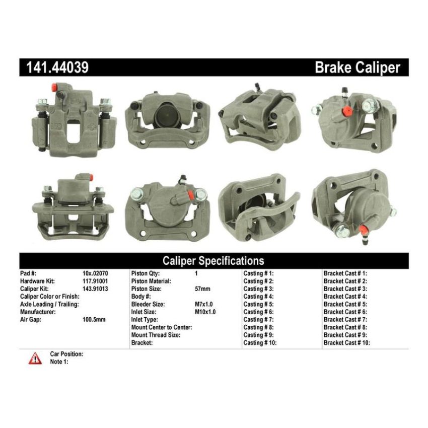 CENTRIC PARTS 141.44039 Centric Semi-Loaded Brake Caliper