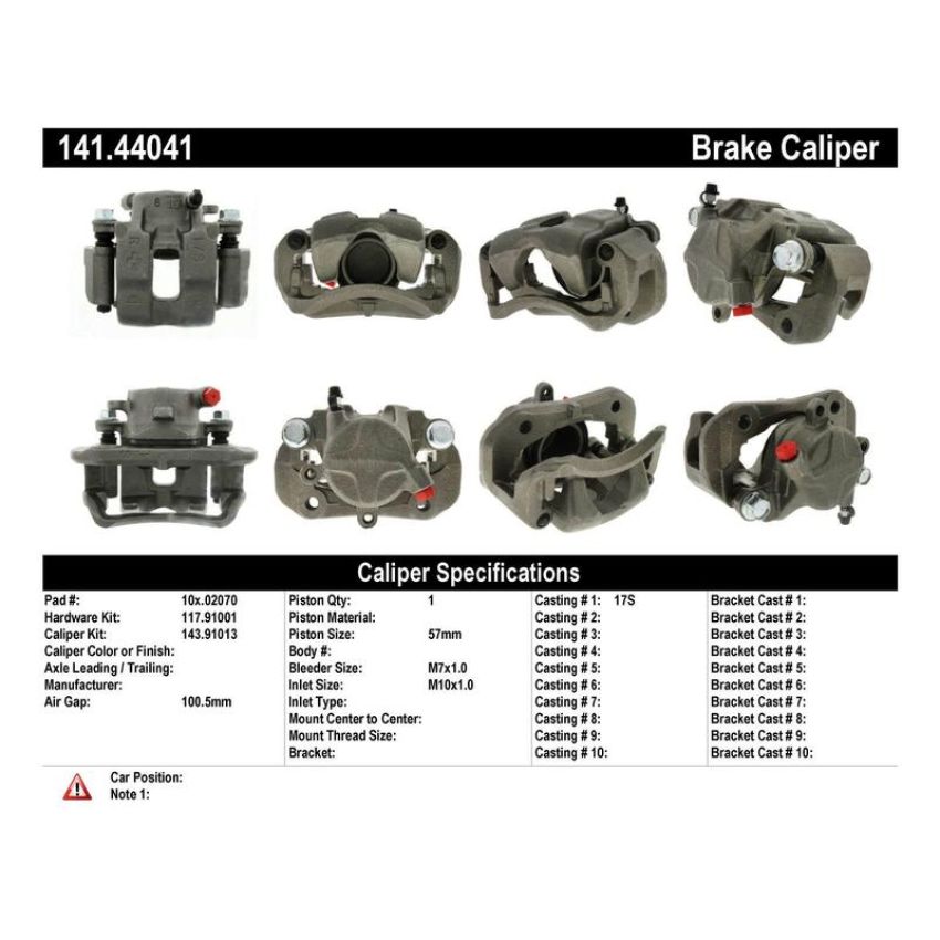 CENTRIC PARTS 141.44041 Centric Semi-Loaded Brake Caliper